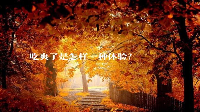 吃爽了是怎样一种体验？